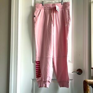 NWT Puma large pink sweatpants with pockets